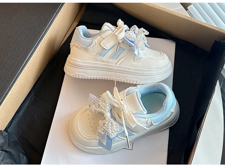 Girls Sports Shoes for Students Casual Shoes Princess Style Soft Bottom 2026 Brand New Children Tennis Shoes Breathable Non-slip