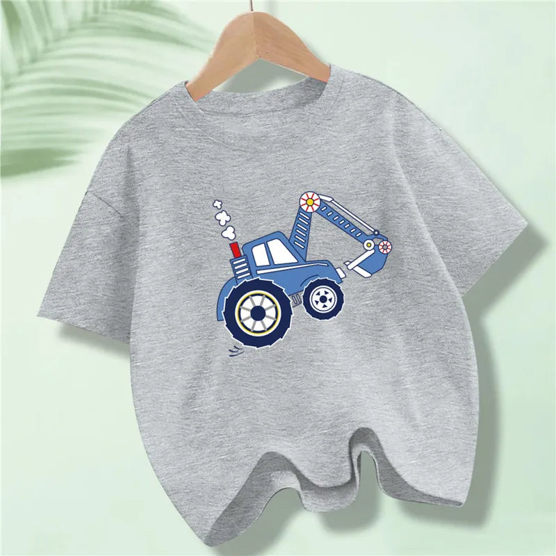 Martin Kids Cartoon Excavator Print T Shirt - GuGuTon baby store - Baby Fashion - Toddlers Outfits - Babies Outfits - Toddler Clothes - Kids Clothing - Newborn Clothes - Newborn Wear - Kids Wear - Trending Clothes - Trending Outfits - Fall Fashion - Winter Fashion - Girls Clothes - Boys Clothes - Babies Wear - Kids Accessories - KidsWear - Summer Clothes - Summer Fashion - Summer Trend - Falls Sweaters - Tops - Bottom - Jeans - Blouse - Dresses - Newborn Dresses - Toys