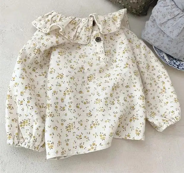 Gabriela Long Sleeve Floral Cotton Tops