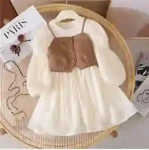 Rhea Girls Autumn Dresses - Vest and Long Sleeve Set