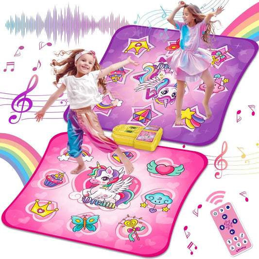VATOS Unicorn Dance Mat x2 Toys for Girls 9-Level Dancing Game