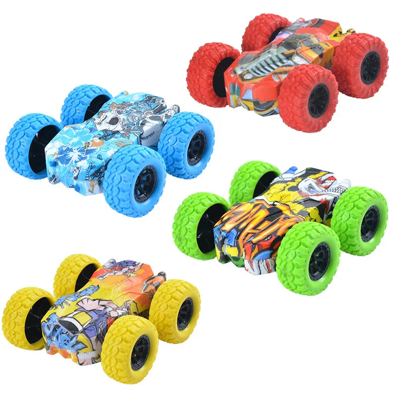 Mini Inertia Car Toys For Children Collision Automatic Turnover Double-Sided Running Car Toy