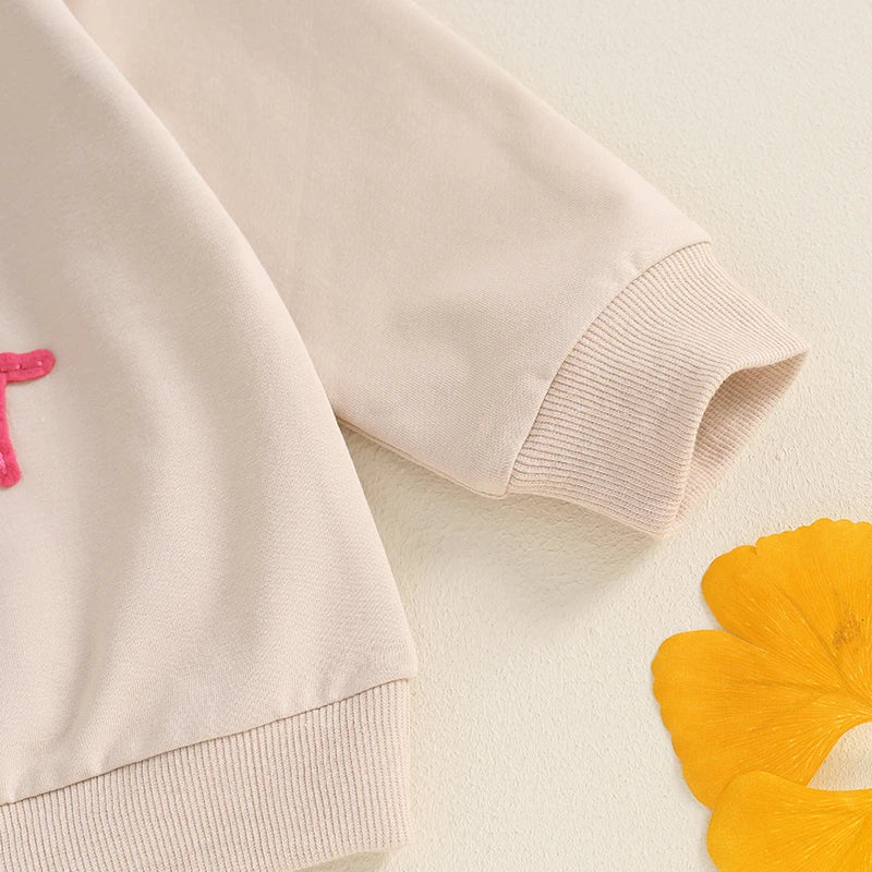 Letty Girls Big Sister Long Sleeve Crewneck Letter Embroidery