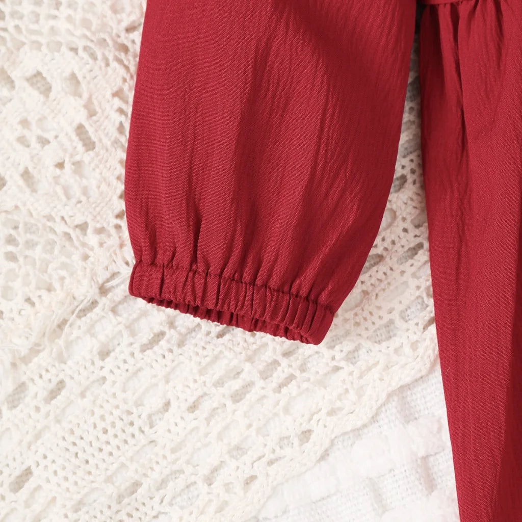Della Christmas Dresses for Baby Girls - Long Sleeved with Bow