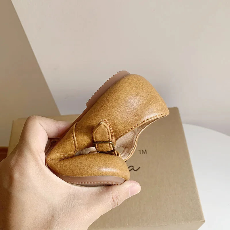 Best Girl Leather Shoe Summer Retro Hollow Kid Shoe Comfortable Allmatch Girl Shoe Fashion Princess Shoe Soft Sole Zapatos Niña