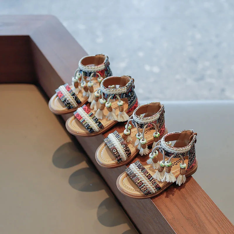 Girls Sandals Ethnic Retro Children Fashion Casual Shoes