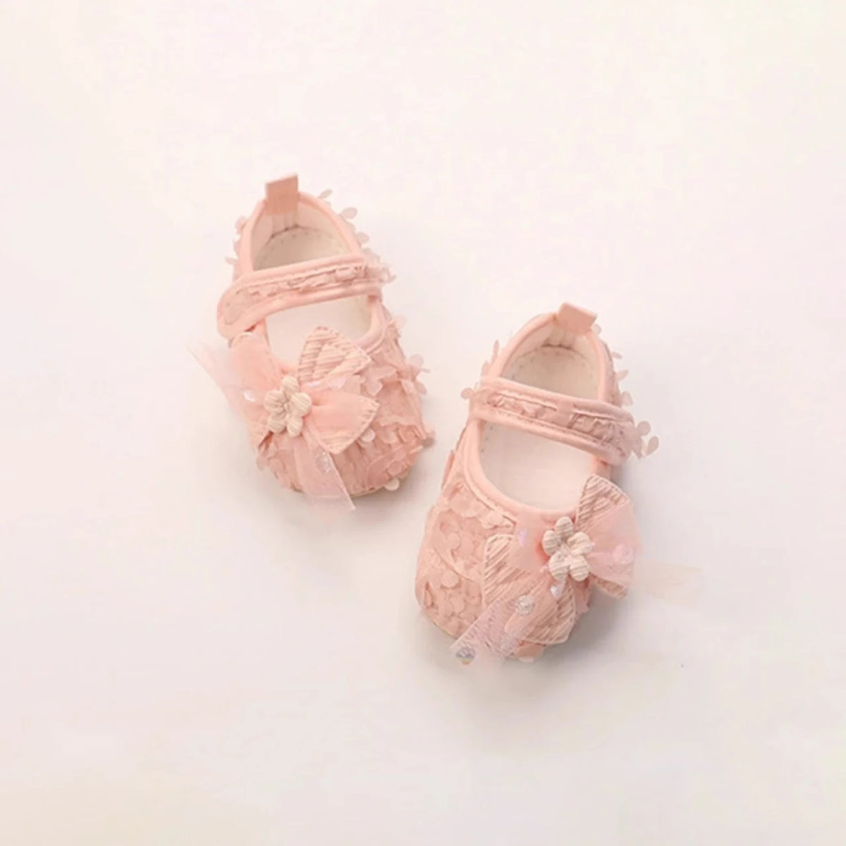 Princess Baby Shoes Petal-Pattern First Walking Shoe Spring Summer Soft-soled Cloth Shoes 0-2Year Kids Girl Non-Slip Indoor Sock