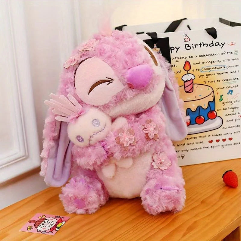 23cm Disney Stitch Sakura Plush Toy - Healing Style, Cute Gift for Girls & Lovely Collectible Decor