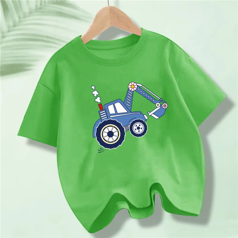 Martin Kids Cartoon Excavator Print T Shirt - GuGuTon baby store - Baby Fashion - Toddlers Outfits - Babies Outfits - Toddler Clothes - Kids Clothing - Newborn Clothes - Newborn Wear - Kids Wear - Trending Clothes - Trending Outfits - Fall Fashion - Winter Fashion - Girls Clothes - Boys Clothes - Babies Wear - Kids Accessories - KidsWear - Summer Clothes - Summer Fashion - Summer Trend - Falls Sweaters - Tops - Bottom - Jeans - Blouse - Dresses - Newborn Dresses - Toys