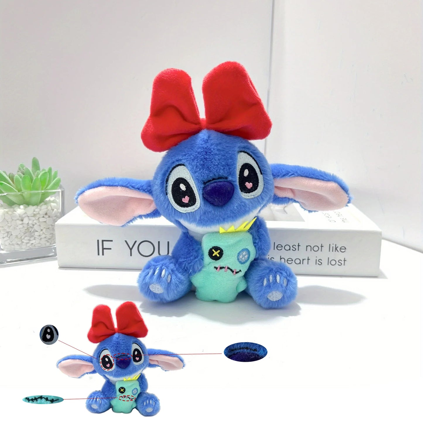 Disney Stitch Plush Toy Cute Soft Stuffed Doll, Cartoon Collectible for Girls, High-Quality, Birthday, Christmas & Holiday Gift