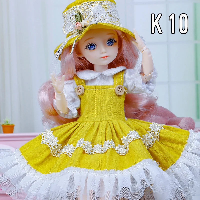 Fashion Cute 1/6 BJD Doll Full Set 30cm Princess Doll Ball Jointed Doll Girl Toy Gift Dolls for Girls Toys for Girls