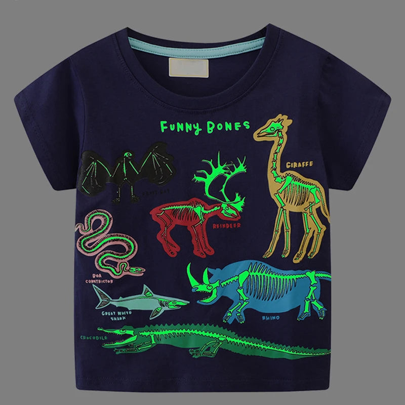 Justin Luminous Dinosaur Animal Cotton Casual Tops - GuGuTon baby store - Baby Fashion - Toddlers Outfits - Babies Outfits - Toddler Clothes - Kids Clothing - Newborn Clothes - Newborn Wear - Kids Wear - Trending Clothes - Trending Outfits - Fall Fashion - Winter Fashion - Girls Clothes - Boys Clothes - Babies Wear - Kids Accessories - KidsWear - Summer Clothes - Summer Fashion - Summer Trend - Falls Sweaters - Tops - Bottom - Jeans - Blouse - Dresses - Newborn Dresses - Toys