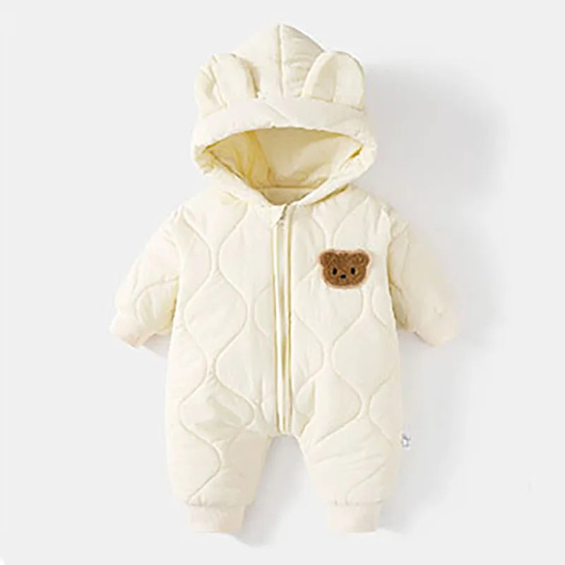 Fleece Bear Hooded Jumpsuit!