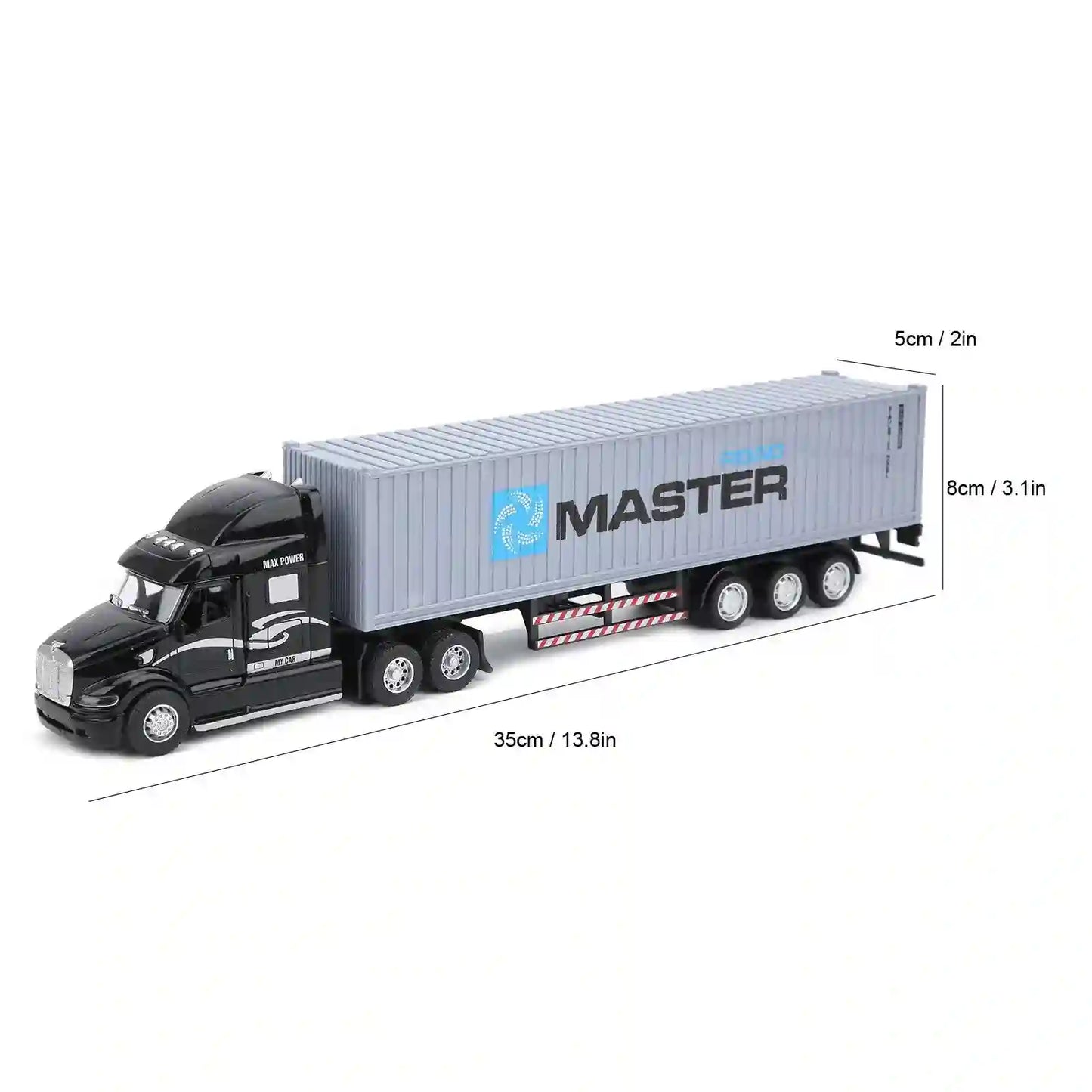 1:48 Alloy Container Car Model with Pull Back Function