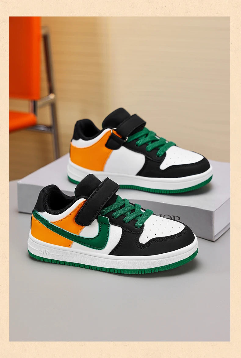 Boys and Girls Sports Sneakers Students Non-slip Light Shoes Children Running Shoes Classic Leather Casual Shoes Size 29-39