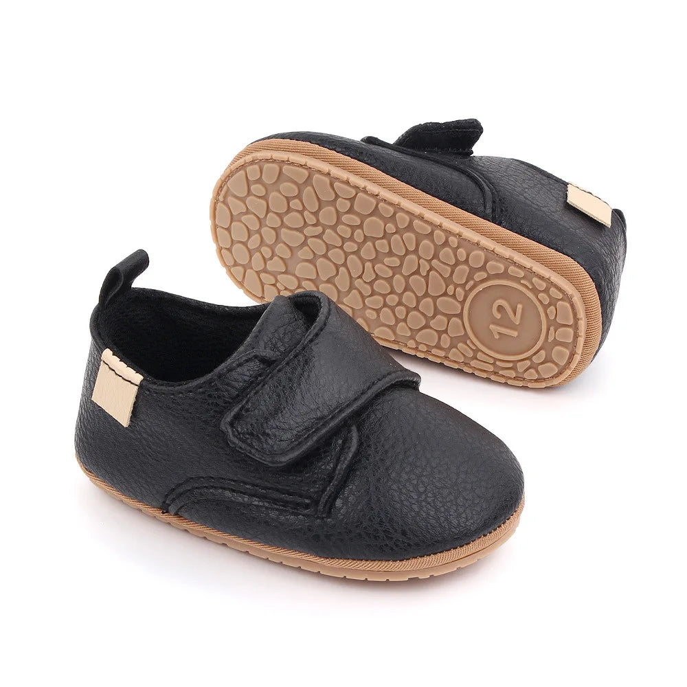 Newborn Baby Shoes Baby Boy Girl Shoes Classic Leather Rubber Sole Anti-slip