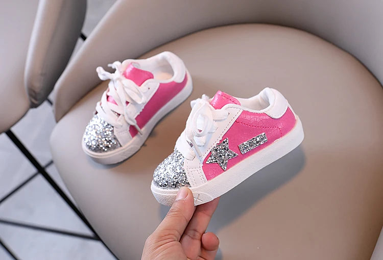 Girls' Shoes 2025 Spring New  Casual Versatile Little Girls  Star sneakers Spring and Autumn Children's Sports Shoes