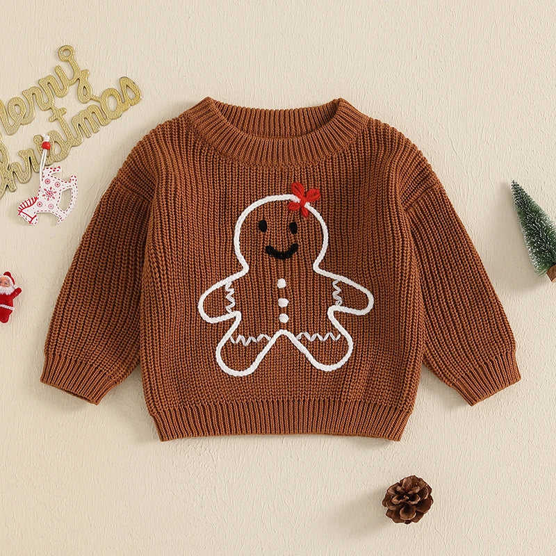 Troy Christmas Clothes Gingerbread Man Sweater - GuGuTon baby store - Baby Fashion - Toddlers Outfits - Babies Outfits - Toddler Clothes - Kids Clothing - Newborn Clothes - Newborn Wear - Kids Wear - Trending Clothes - Trending Outfits - Fall Fashion - Winter Fashion - Girls Clothes - Boys Clothes - Babies Wear - Kids Accessories - KidsWear - Summer Clothes - Summer Fashion - Summer Trend - Falls Sweaters - Tops - Bottom - Jeans - Blouse - Dresses - Newborn Dresses - Toys