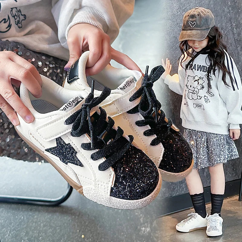 Girls' Shoes 2026 Spring New Casual Versatile Little Girls Star Sneakers Spring and Autumn Children's Sports Kids Shoes