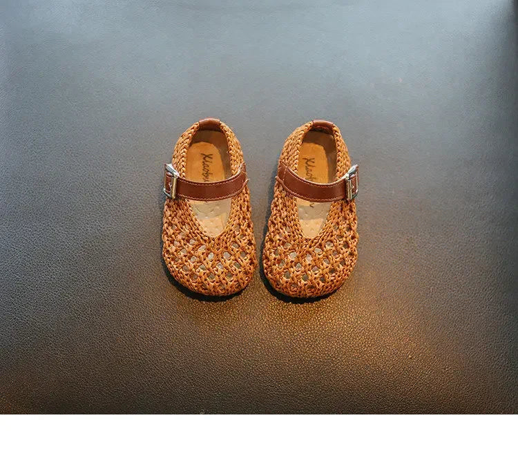 2026 New Summer Baby Shoes For Girls Cut-out Breathable Toddler Kids Sandals Soft Sole Non-slip Fashion Little Girls Sneakers