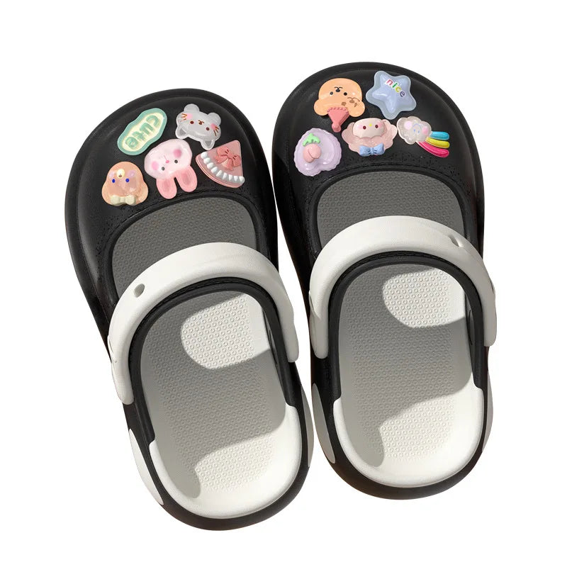 Girls sandals Mules  Cartoon  baby Slippers Flat Summer Children's Garden Kids Girl Shoes