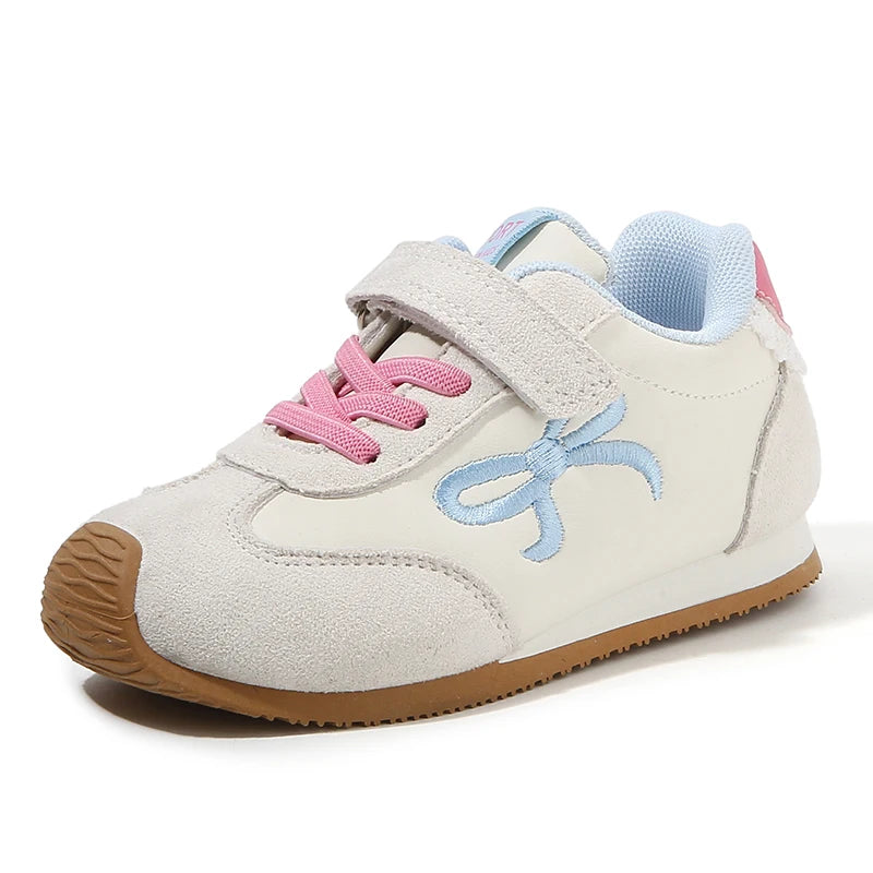 Kids'Casual Shoes Sneakers PU Leather Cutout Spring Shoes For Girls Anti-slip Soft Bottom Pink Off-white Shoes Size 21-32