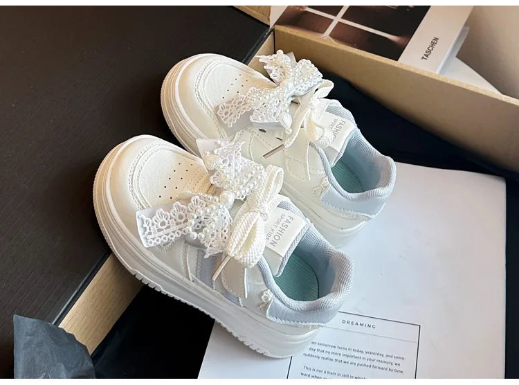 Girls Sports Shoes for Students Casual Shoes Princess Style Soft Bottom 2026 Brand New Children Tennis Shoes Breathable Non-slip