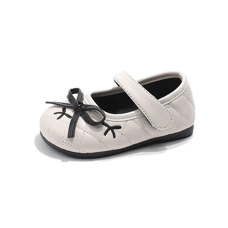 Girls' Leather Shoes 2025 Spring/Autumn New Fashion Bow Kid's Princess Shoes Soft Sole Non-slip Children's Shoes 16-25