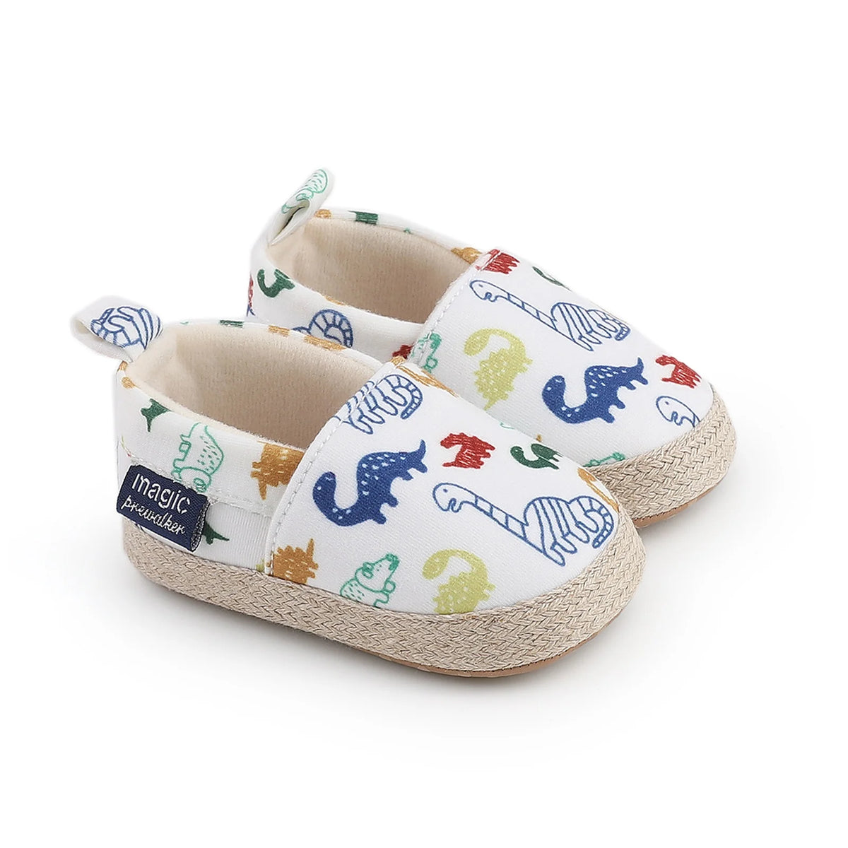 Baby Boy Girl Shoes Dinosaur Print Closed Toe Walking Shoes