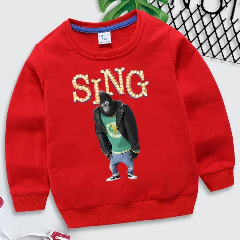 Oliver Gorilla Sing Print Children Sweater - GuGuTon baby store - Baby Fashion - Toddlers Outfits - Babies Outfits - Toddler Clothes - Kids Clothing - Newborn Clothes - Newborn Wear - Kids Wear - Trending Clothes - Trending Outfits - Fall Fashion - Winter Fashion - Girls Clothes - Boys Clothes - Babies Wear - Kids Accessories - KidsWear - Summer Clothes - Summer Fashion - Summer Trend - Falls Sweaters - Tops - Bottom - Jeans - Blouse - Dresses - Newborn Dresses - Toys