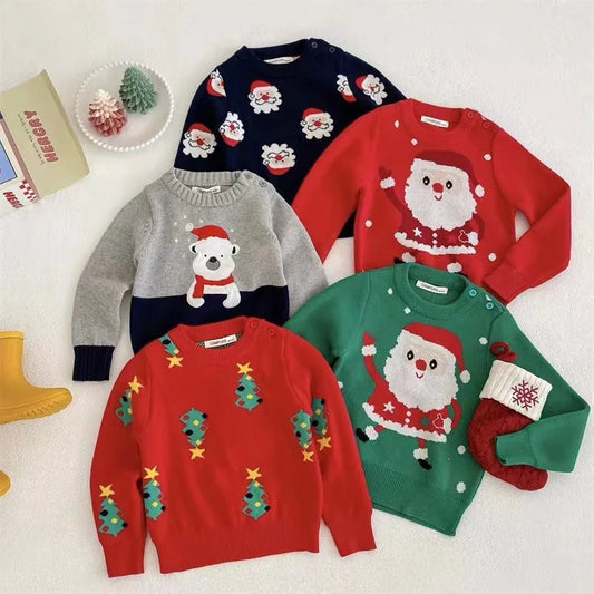 Wander Santa Claus Printed Pullover Knitted Sweater