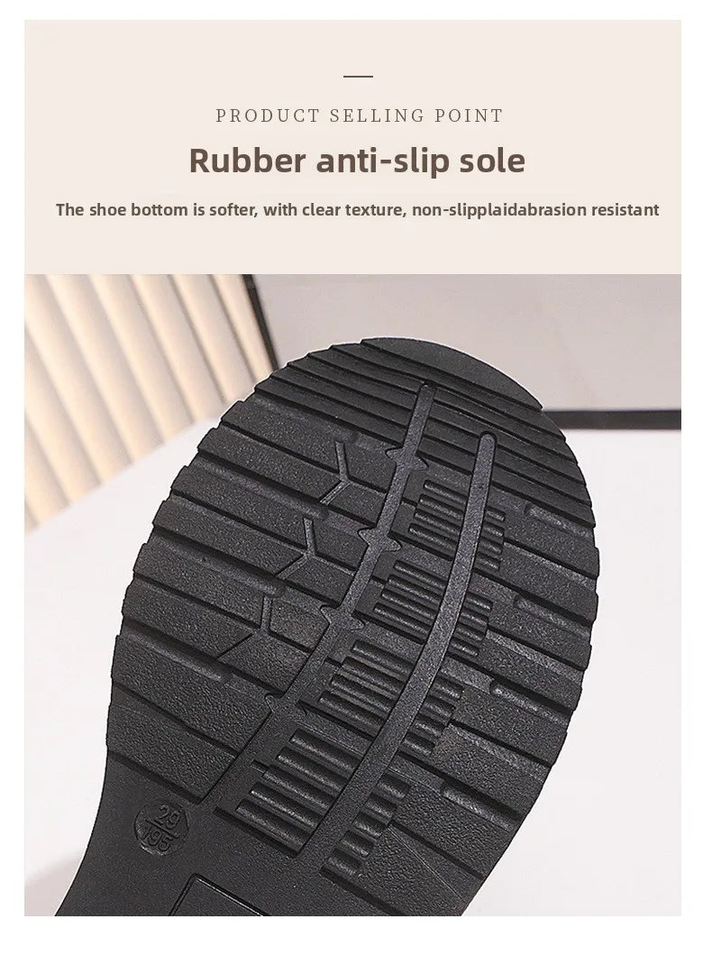 Boys Leather Shoes Spring Autumn Fashion Kids Soft Sole Shoes School Student Performance Flats Big Children's Shoes Black Formal