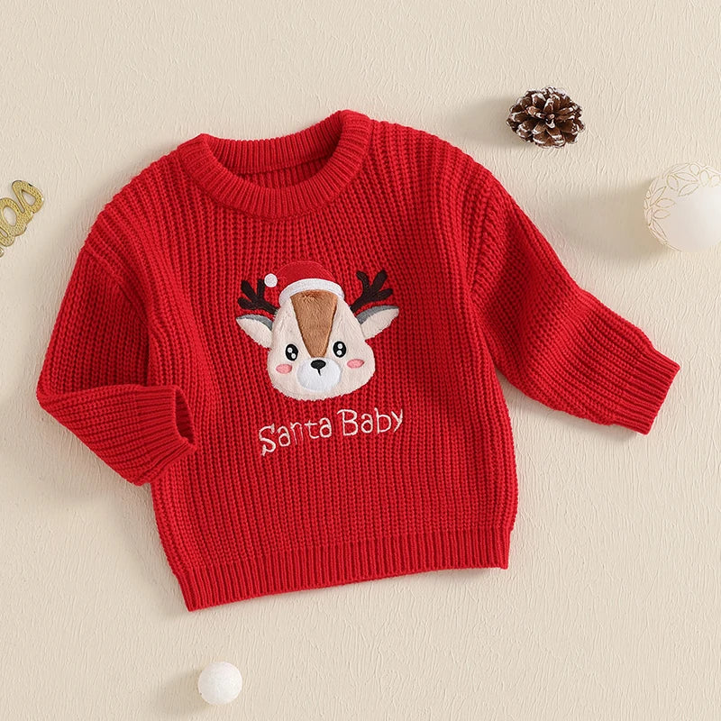 Jeison Reindeer Pattern Crew Neck Sweater
