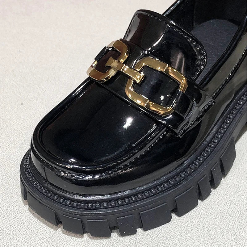 Girls Leather Shoes For School Party Wedding Kids Black Loafers Slip-On Children Flats British Style Elegant Princess Shoes