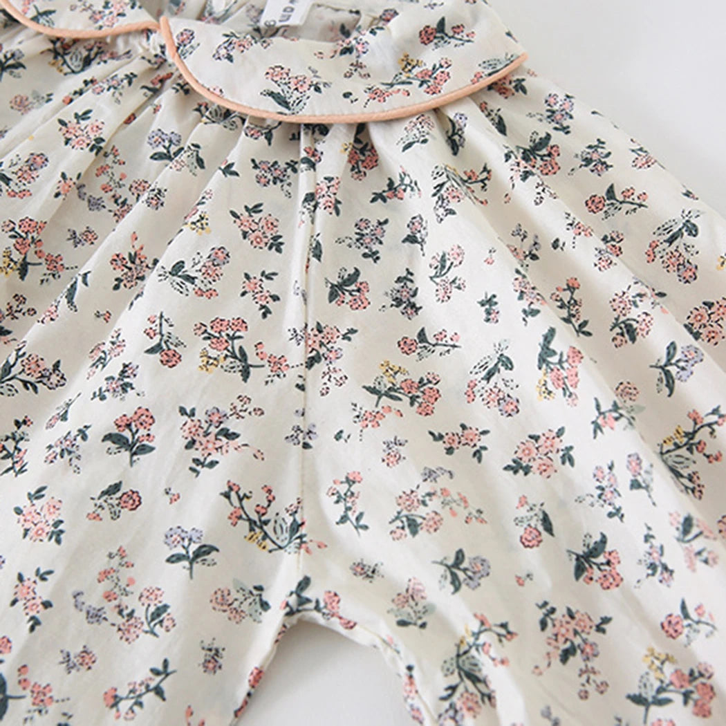 Aura Floral Long-Sleeve Spring Fall Cotton Tops