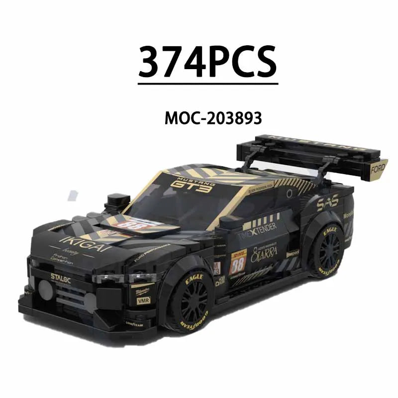 F1 Racing Car Building Blocks 8-Grid Racing Champion Vehicle (With Stickers) Children's Birthday Gift Christmas Toy Gift