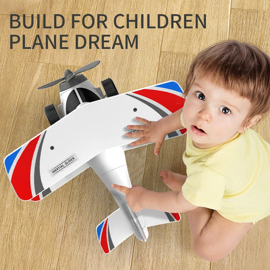 Children's Biplane Toy - Puzzle Simulation Model Gift