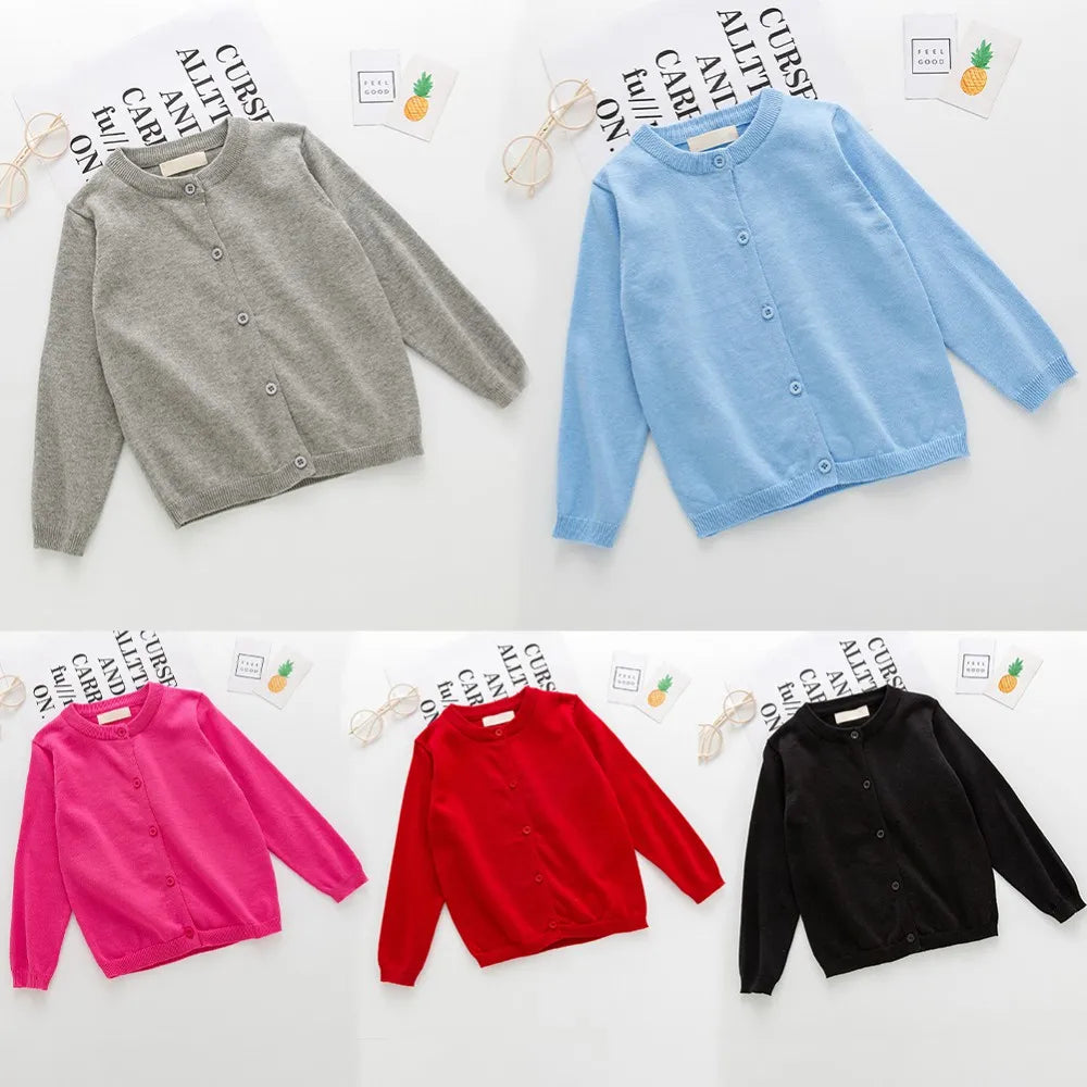 Alba Cardigan Sweaters Long Sleeve Kids Button Cotton School