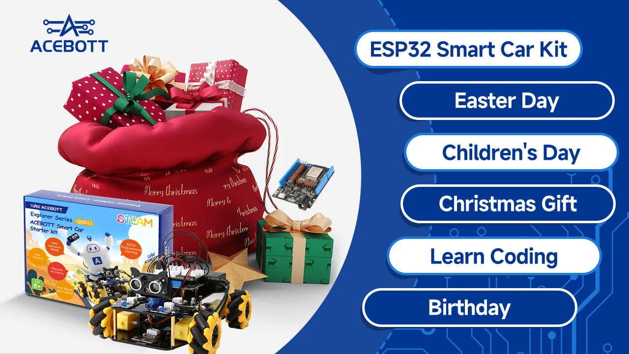 ACEBOTT Robot Car Starter Kit with ESP32 for Arduino Projects