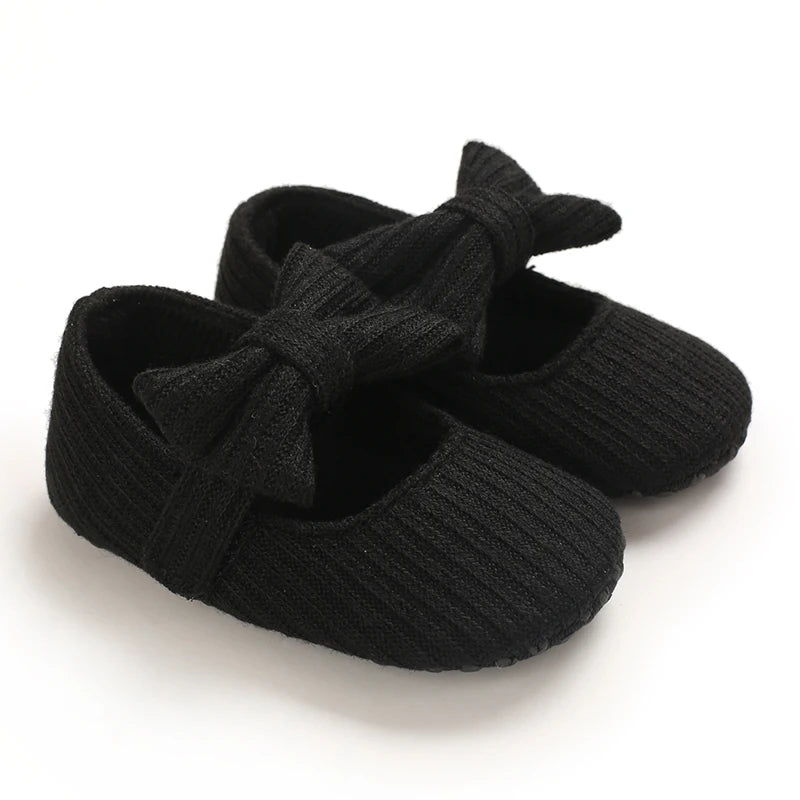 Cute Baby Girl Shoes Knitted Cotton Flat Shoes Arched Soft Sole 0-18M Newborn Princess Shoes