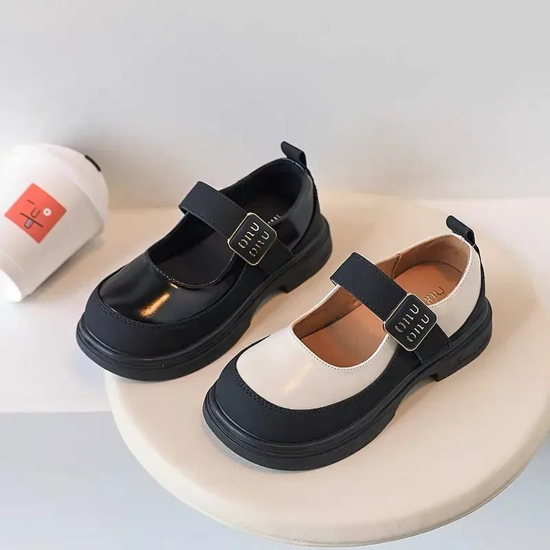 Girls Leather Shoes for School Party Wedding Fashion Elegant Children Mary Janes Pu Leather Loafers Princess Kids Moccasins