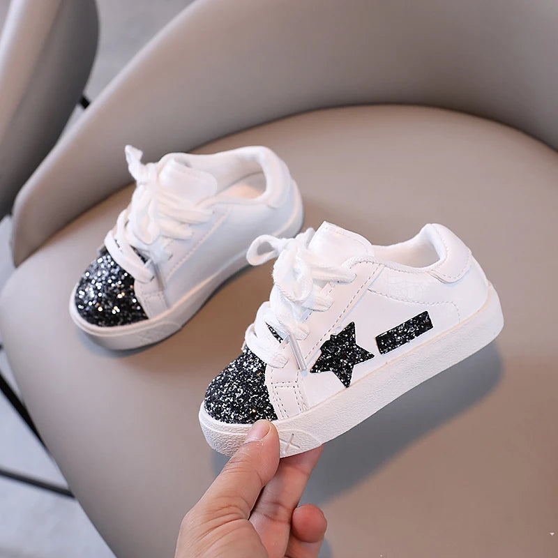 Girls' Shoes 2025 Spring New  Casual Versatile Little Girls  Star sneakers Spring and Autumn Children's Sports Shoes