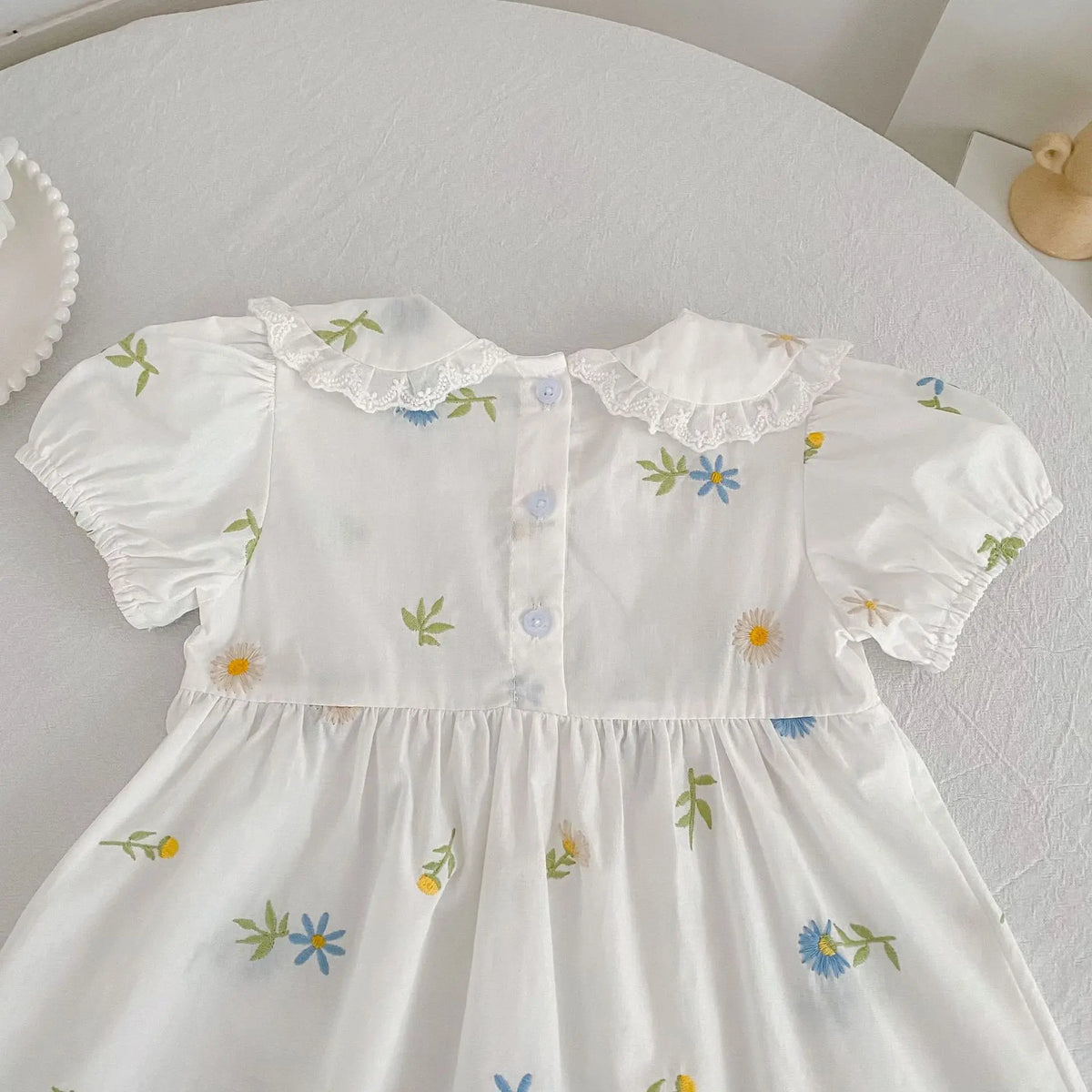 2026 Girls Dress Korean Edition Summer New 2-6Yrs Cotton Embroidered Flower Girls' Dress