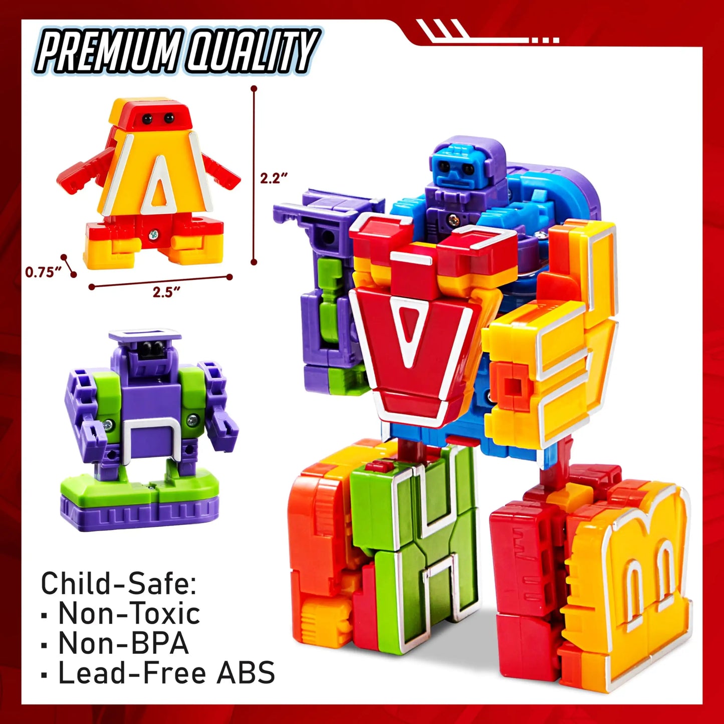 Joyfy 26 in 3 Alphabet Bots Toy 26 Pc Transforming Robot Educational