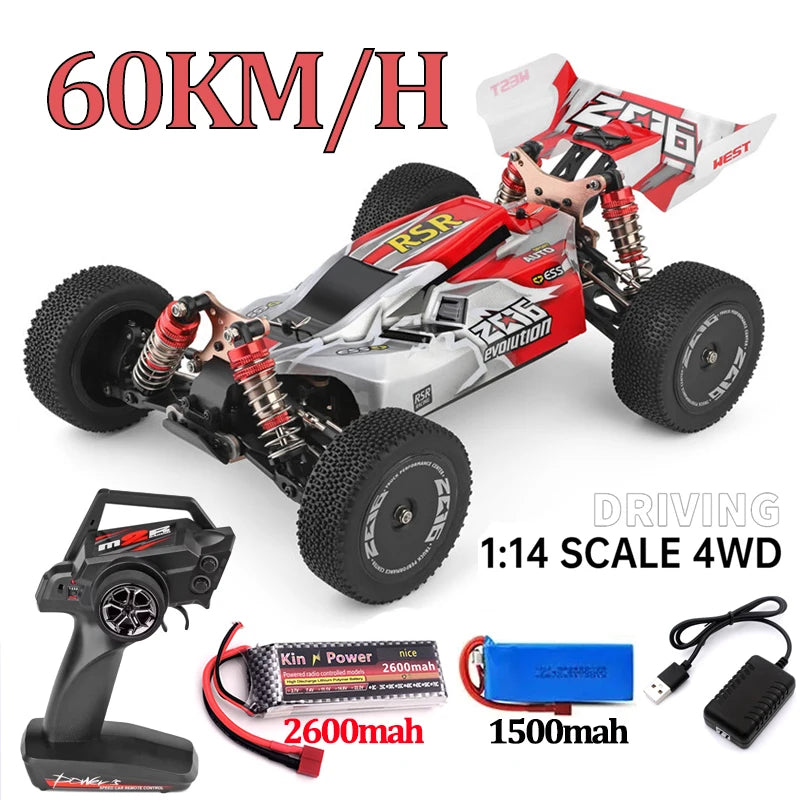 WLtoys 144016 144001 144010 4WD RC Car 2.4G 35/60/75KM/H High Speed Racing Car Off-Road Drift Remote Control Vehicle Toys Gift