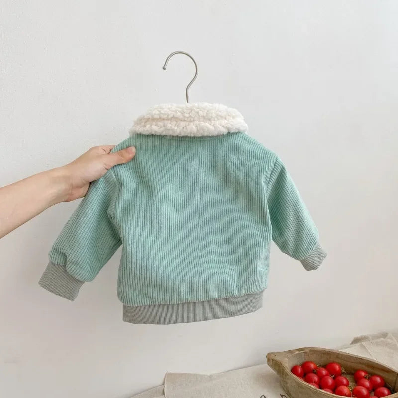 Rosa Winter Baby Girl Lamb Fleece Jacket Fashion Solid