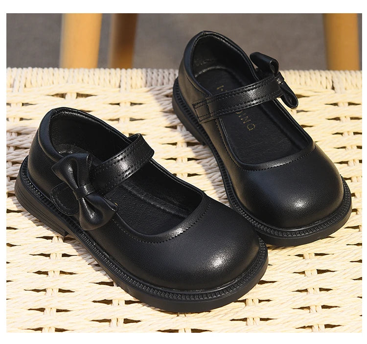 Girls' Shoes, Genuine Leather, Children's Princess Shoes, 2026 Spring and Autumn New Black Performance Shoes, Little Girls' Blac
