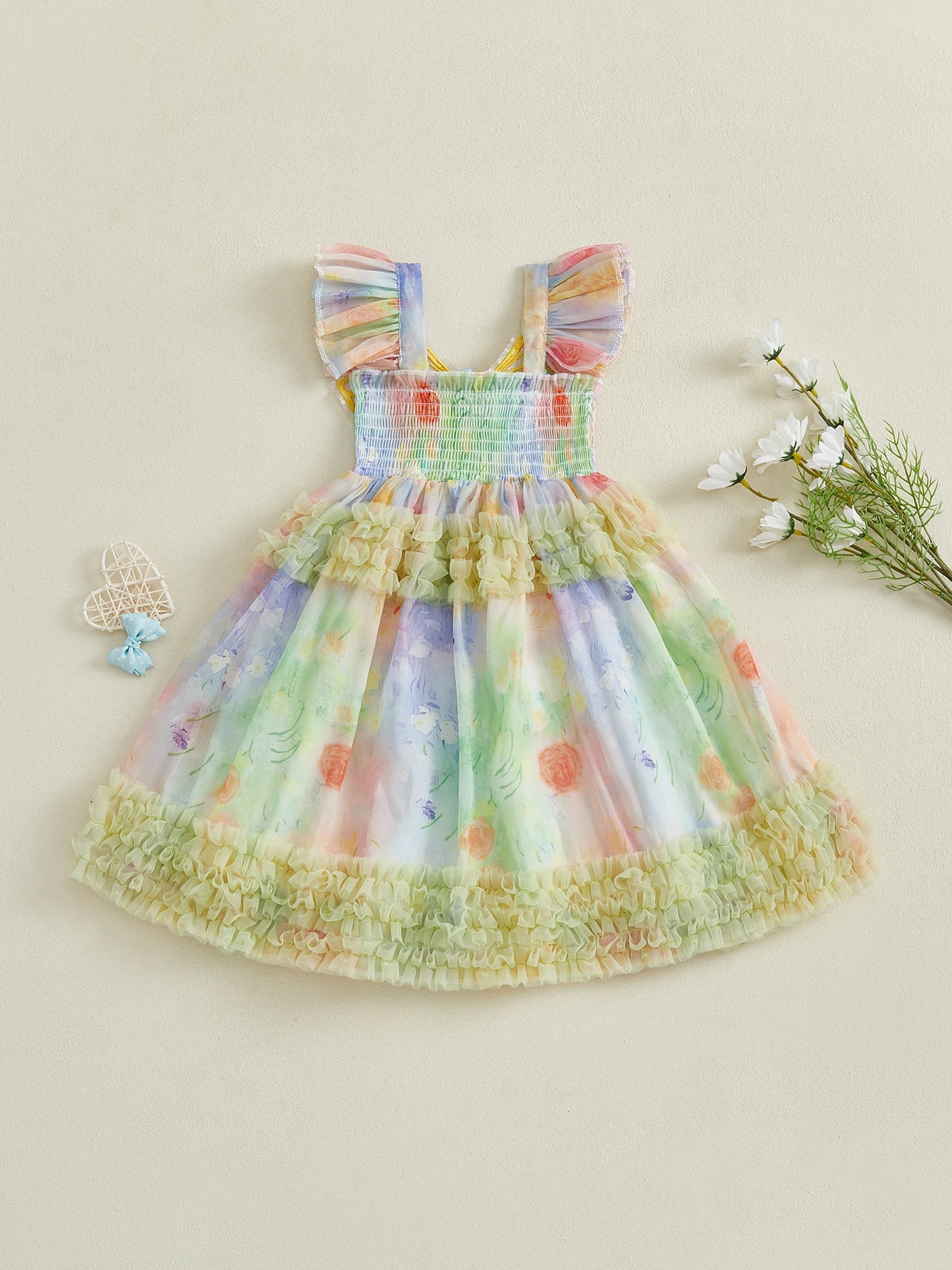 Toddler Girls Butterfly Print Dress for Summer Fashion