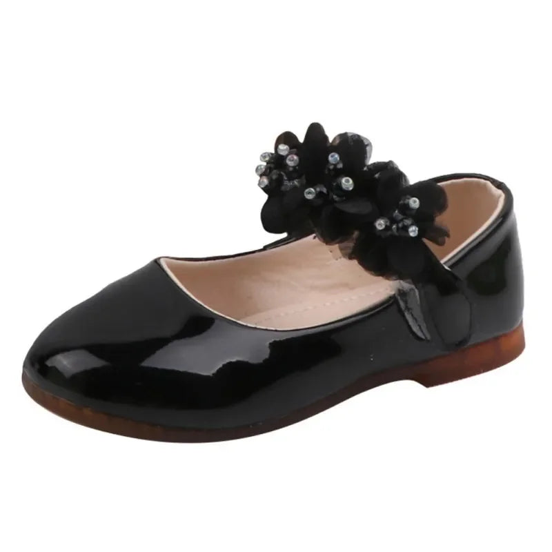 Children Girls Walking Shoes Kids Pu Leather Big Flower Summer Princess Casual Shoes Party Wedding Baby Girls Dance Shoes Sandal