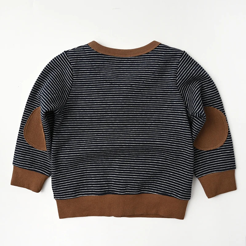 Bernie V-neck Striped Kids Knitting Sweater